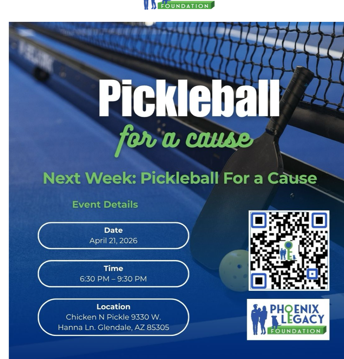 Pickleball for a Cause flyer